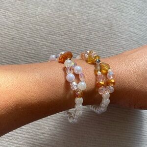 Hand made Elegant Pearl and Bead Bracelets set of two